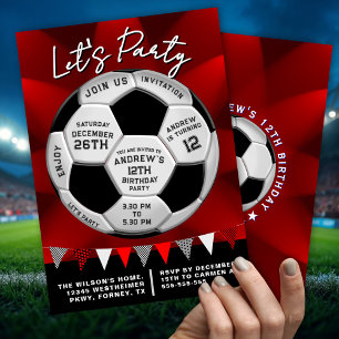 Invitation d'anniversaire de football pour les ama