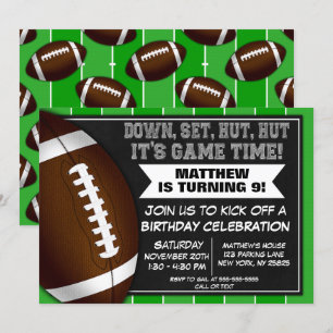 Invitation d'anniversaire de football pour les fan