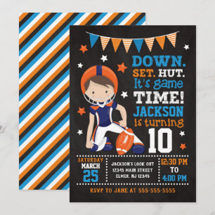 Invitation d'anniversaire de football pour un garç