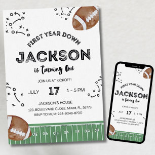 Invitation d'anniversaire de football, Première an