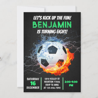 Invitation d'anniversaire de football, soirée de f