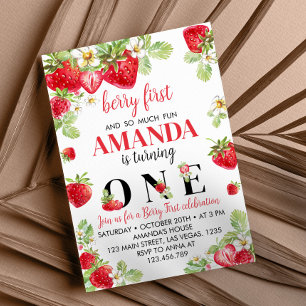 Invitation d'anniversaire de fraise