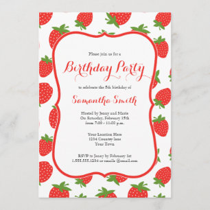 Invitation d'anniversaire de fraises
