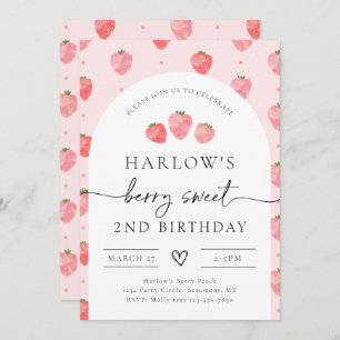 Invitation d'anniversaire de fraises Berry Anniv