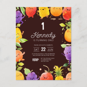 Invitation d'anniversaire de fruit mignon