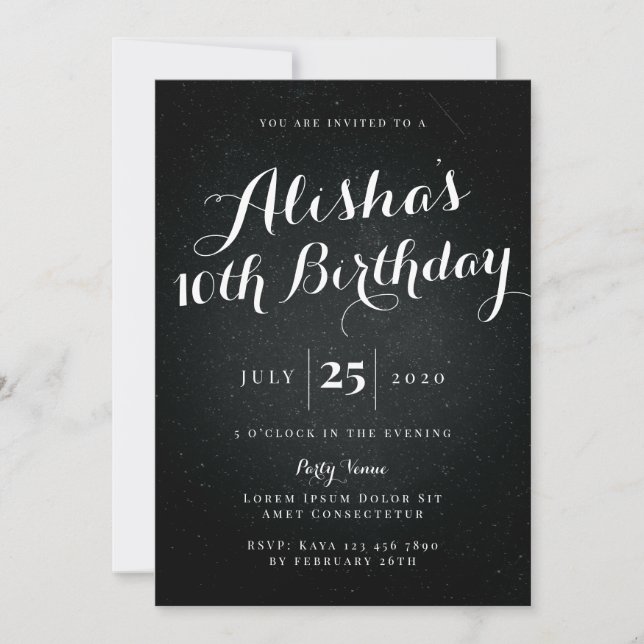 Invitation d'anniversaire de Galaxy (Devant)