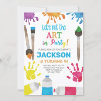 Invitation d'anniversaire de garçon d'art, invitat