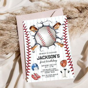 Invitation d'anniversaire de garçon de baseball