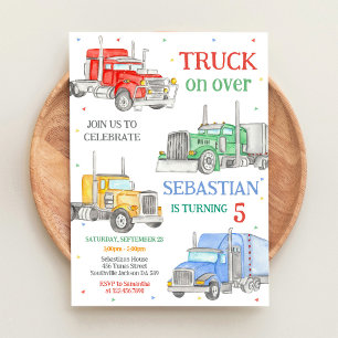 Invitation d'anniversaire de garçon de camion