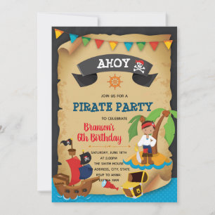 Invitation d'anniversaire de garçon pirate