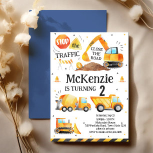 Invitation d'anniversaire de garçon pour camion de
