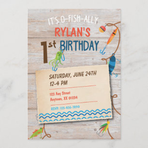 invitation d'anniversaire de garçons de pêche