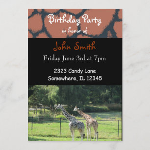 Invitation d'anniversaire de girafe
