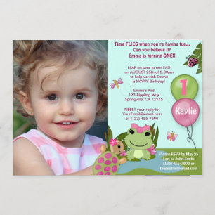 Invitation d'anniversaire de Girl Froggy/FROG (pho