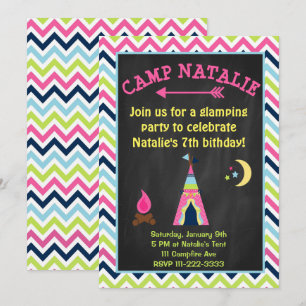 Invitation d'anniversaire de Glamping