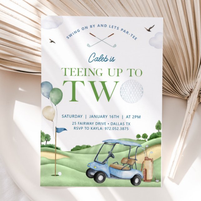 Invitation d'anniversaire de golf, 2e fête d'anniv (Créateur téléchargé)