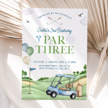 Invitation d'anniversaire de golf, 3e anniversaire