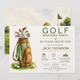 Invitation d'anniversaire de golf Country Club