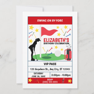 Invitation d'anniversaire de golf (femmes)