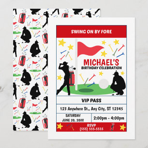 Invitation d'anniversaire de golf (Hommes)