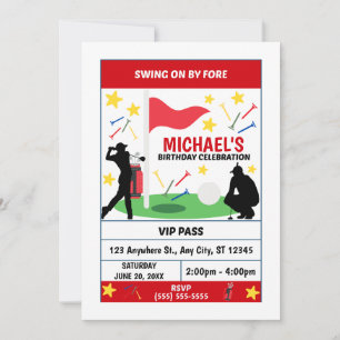 Invitation d'anniversaire de golf (Hommes)