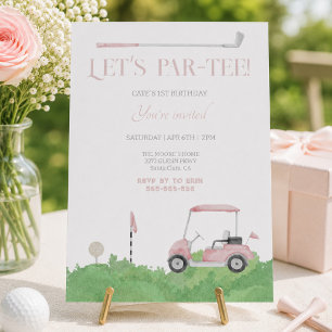 Invitation d'anniversaire de golf par tee rose