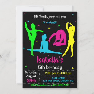 Invitation d'anniversaire de gymnastique Invitatio