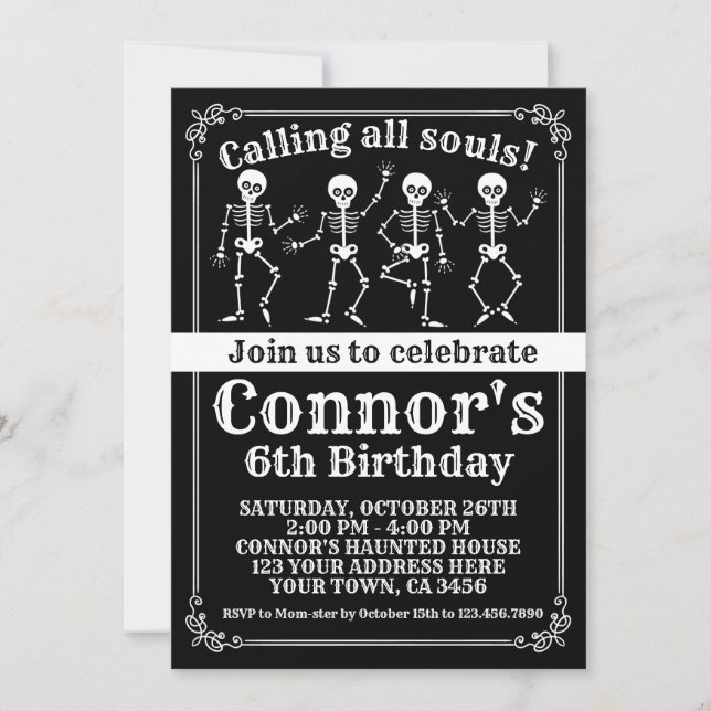 Invitation d'anniversaire de Halloween (Devant)