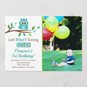Invitation d'anniversaire de hibou, ęr
