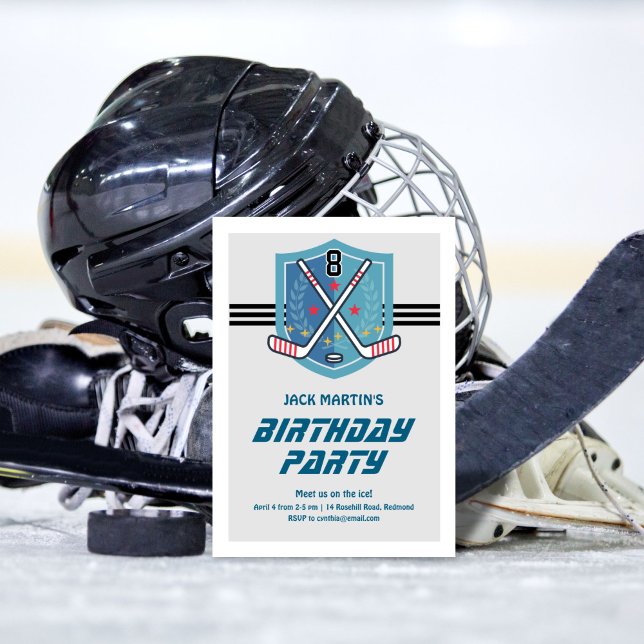 Invitation d'anniversaire de hockey (Créateur téléchargé)