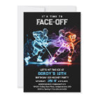 Invitation d'anniversaire de hockey sur glace
