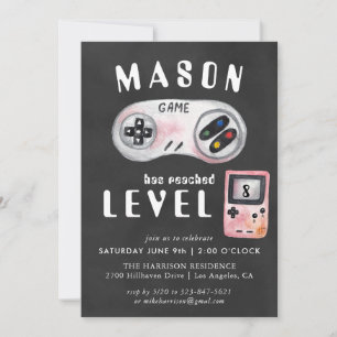 Invitation d'anniversaire de jeu vidéo