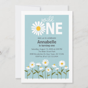 Invitation d'anniversaire de jolie marguerite sur 