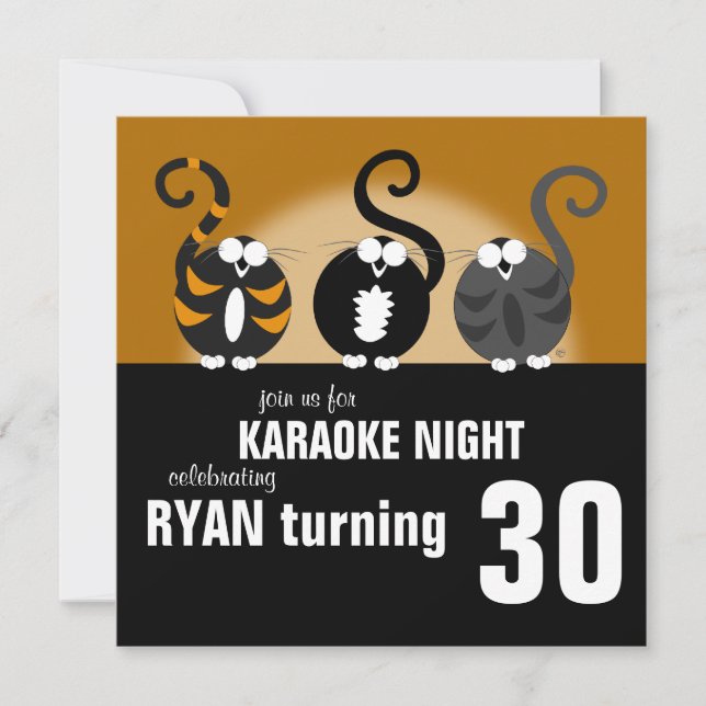 Invitation d'anniversaire de karaoke (Devant)