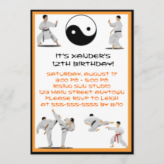 Invitation d'anniversaire de Karate