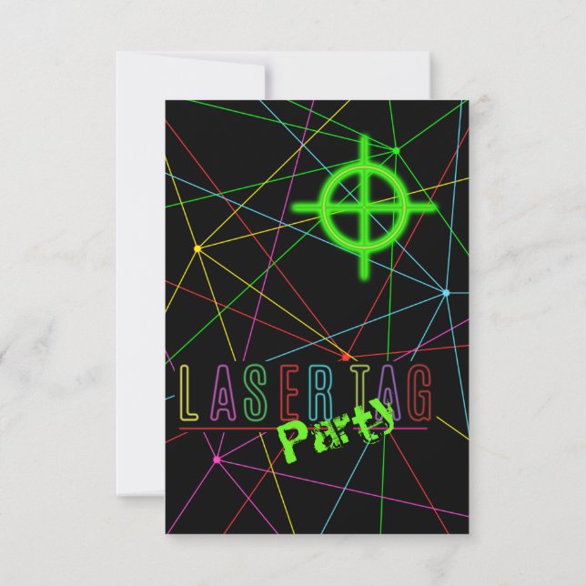 Invitation d'anniversaire de la balise laser (Dos)