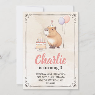 Invitation d'anniversaire de la Capybara