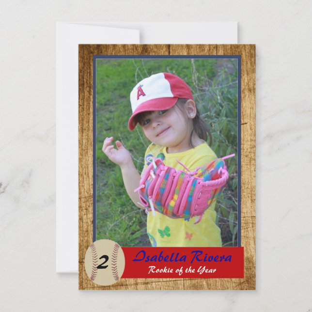 Invitation d'anniversaire de la carte Rookie de ba (Devant)