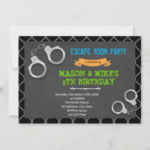 Invitation d'anniversaire de la chambre d'évasion 