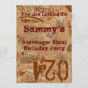 Invitation d'anniversaire de la chasse au trésor