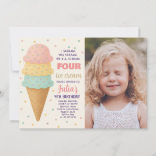 Invitation d'anniversaire de la crème glacée modif