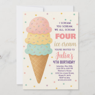 Invitation d'anniversaire de la crème glacée modif