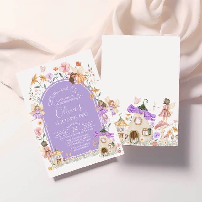 Invitation d'anniversaire de la fée violette (Créateur téléchargé)