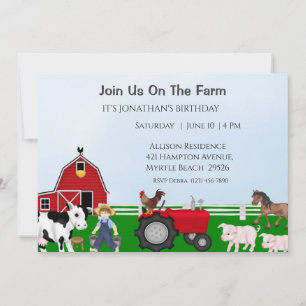 Invitation d'anniversaire de la ferme pour enfants