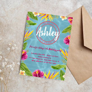 Invitation d'anniversaire de la fête de la piscine
