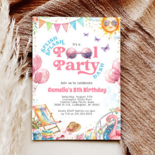 Invitation d'anniversaire de la fête de la piscine