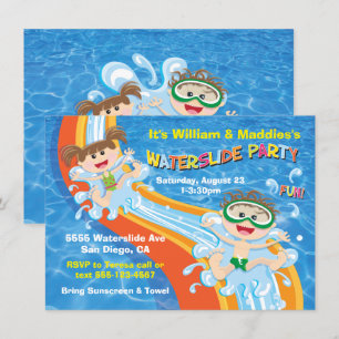 Invitation d'anniversaire de la fête de la piscine