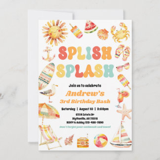 Invitation d'anniversaire de la fête de la piscine