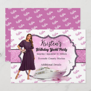 Invitation d'anniversaire de la fête de yacht
