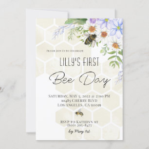 Invitation d'anniversaire de la fête des abeilles